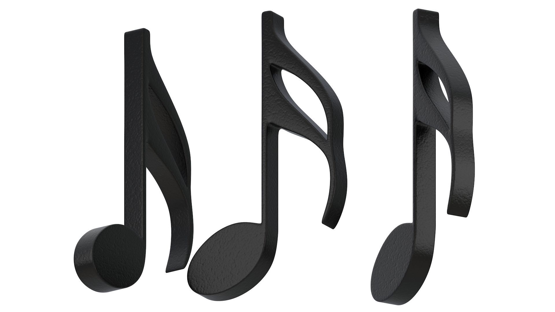 Sixteenth Note Musical Sign 01 3D model_5