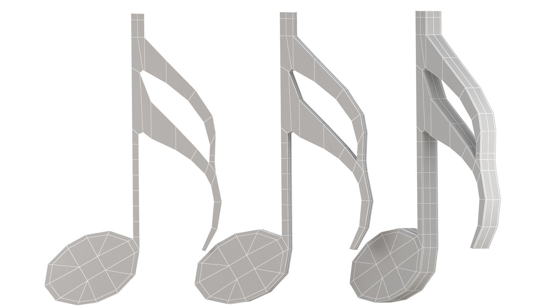 Sixteenth Note Musical Sign 01 3D model_12