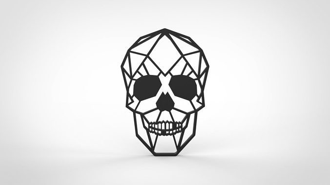 Skull Line Art Pendant 3D print model