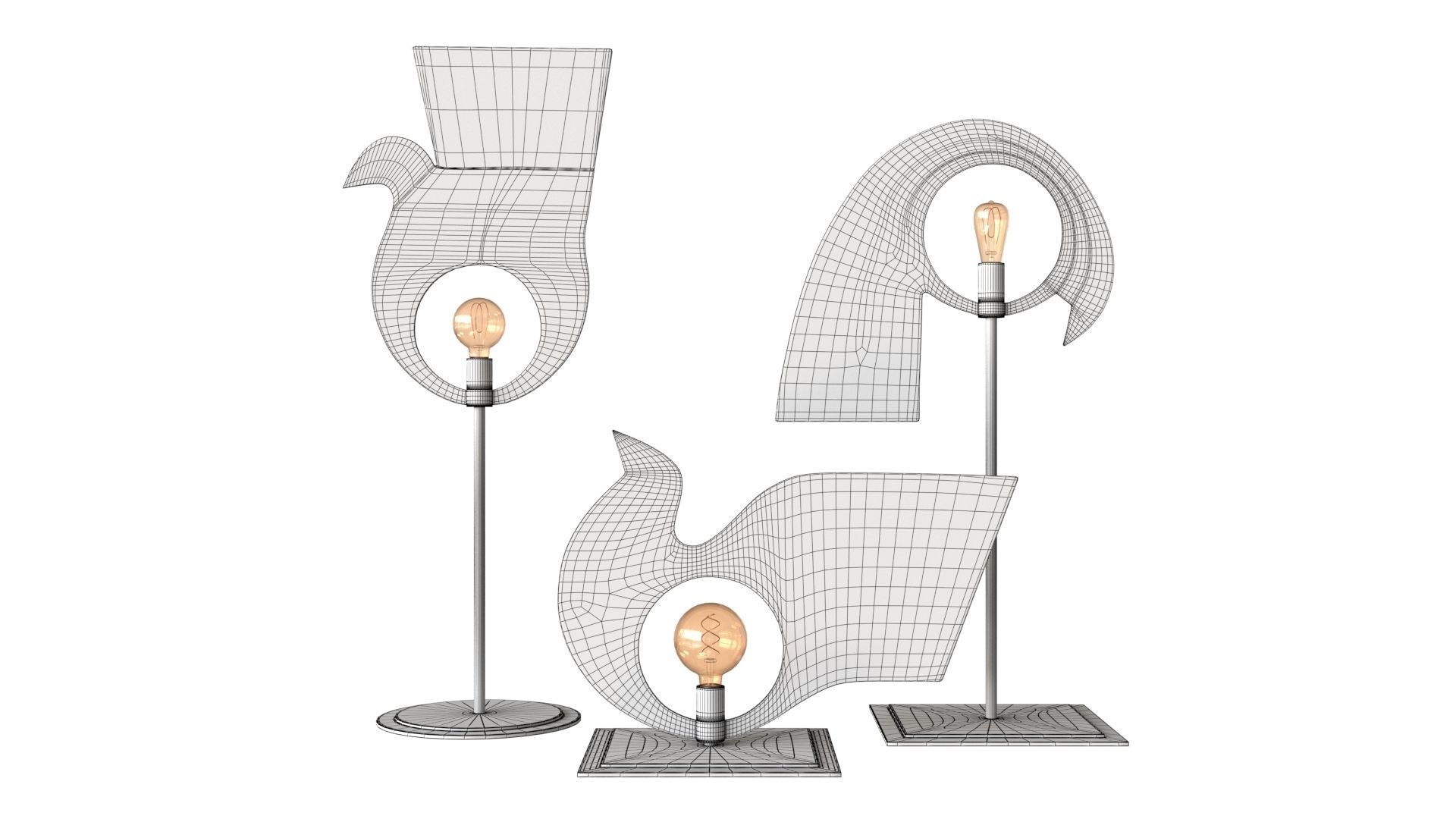 AV Metal Pavoncelle Trio Lamp 3D model_7