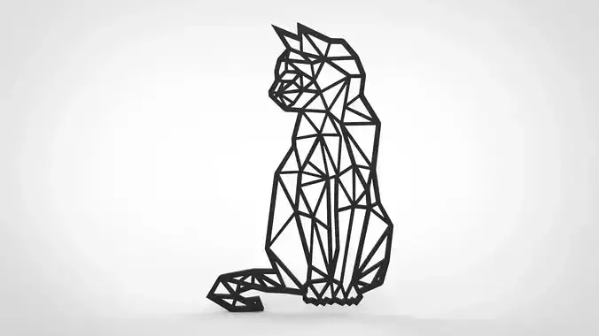 Cat Line Art Wall Decor