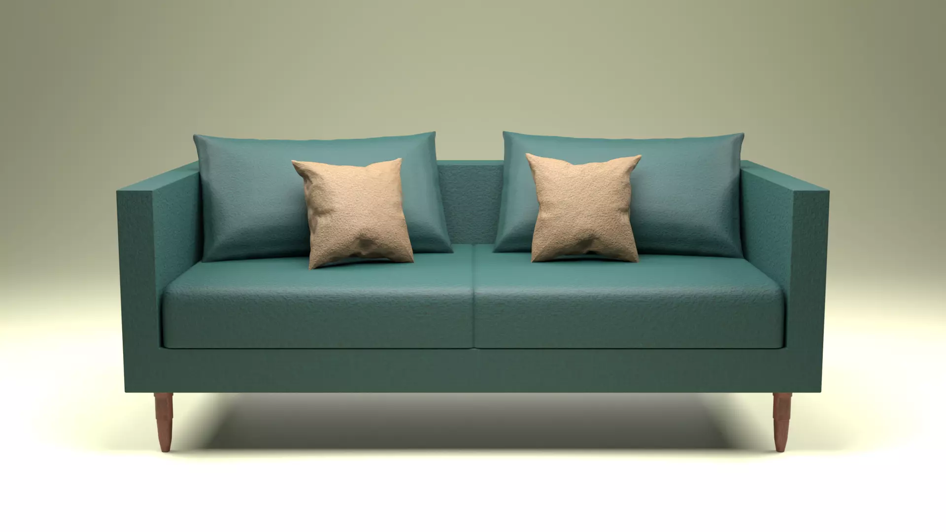 Sofa Set with PBR Textures 2 Low-poly 3D model