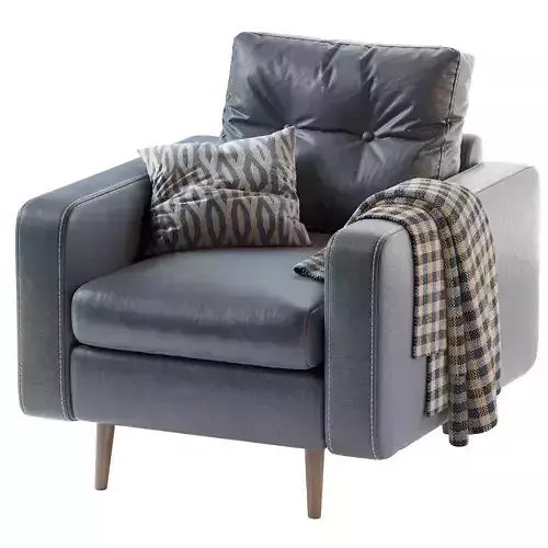 Armchair Dins Leather Blue