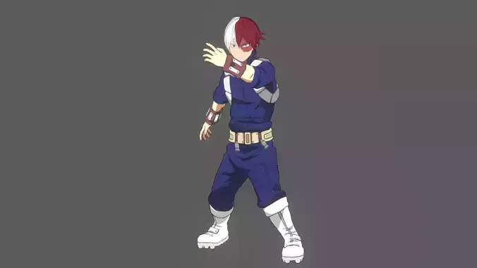 todoroki shoto my hero academia Low-poly 3D model