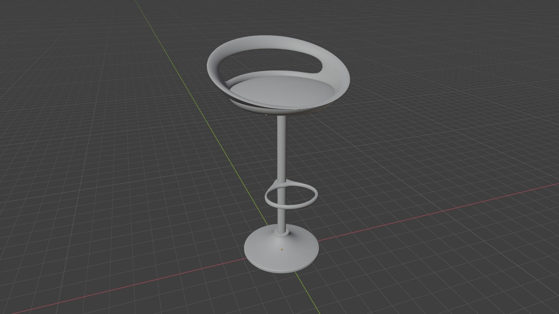 Chair 4 bar stool Low-poly 3D model_3