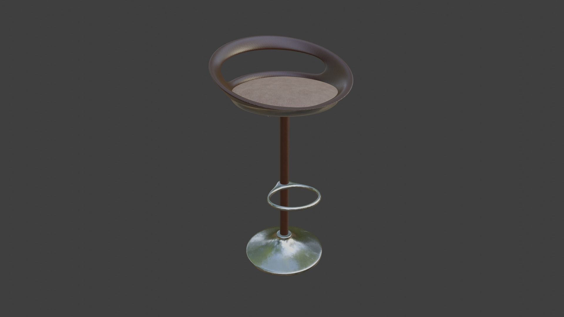 Chair 4 bar stool Low-poly 3D model_1