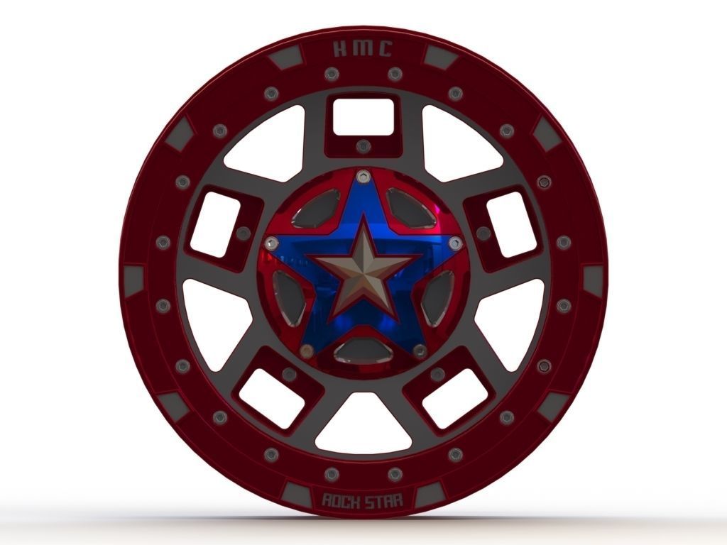 Cast rim XD-XS827 R3 - size 16x7 - Captain America edition 3D model_3