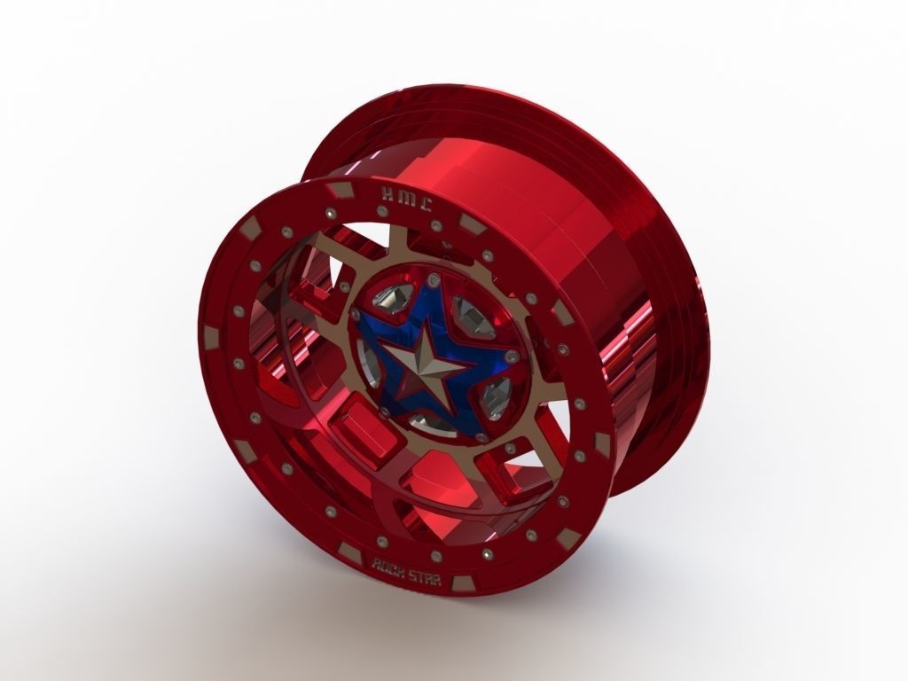 Cast rim XD-XS827 R3 - size 16x7 - Captain America edition 3D model_1