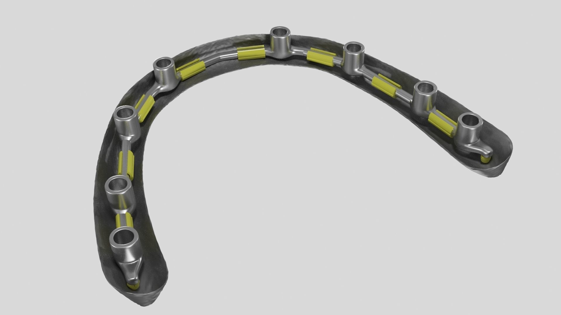 Hibrid implant bar attachment 3D model_3