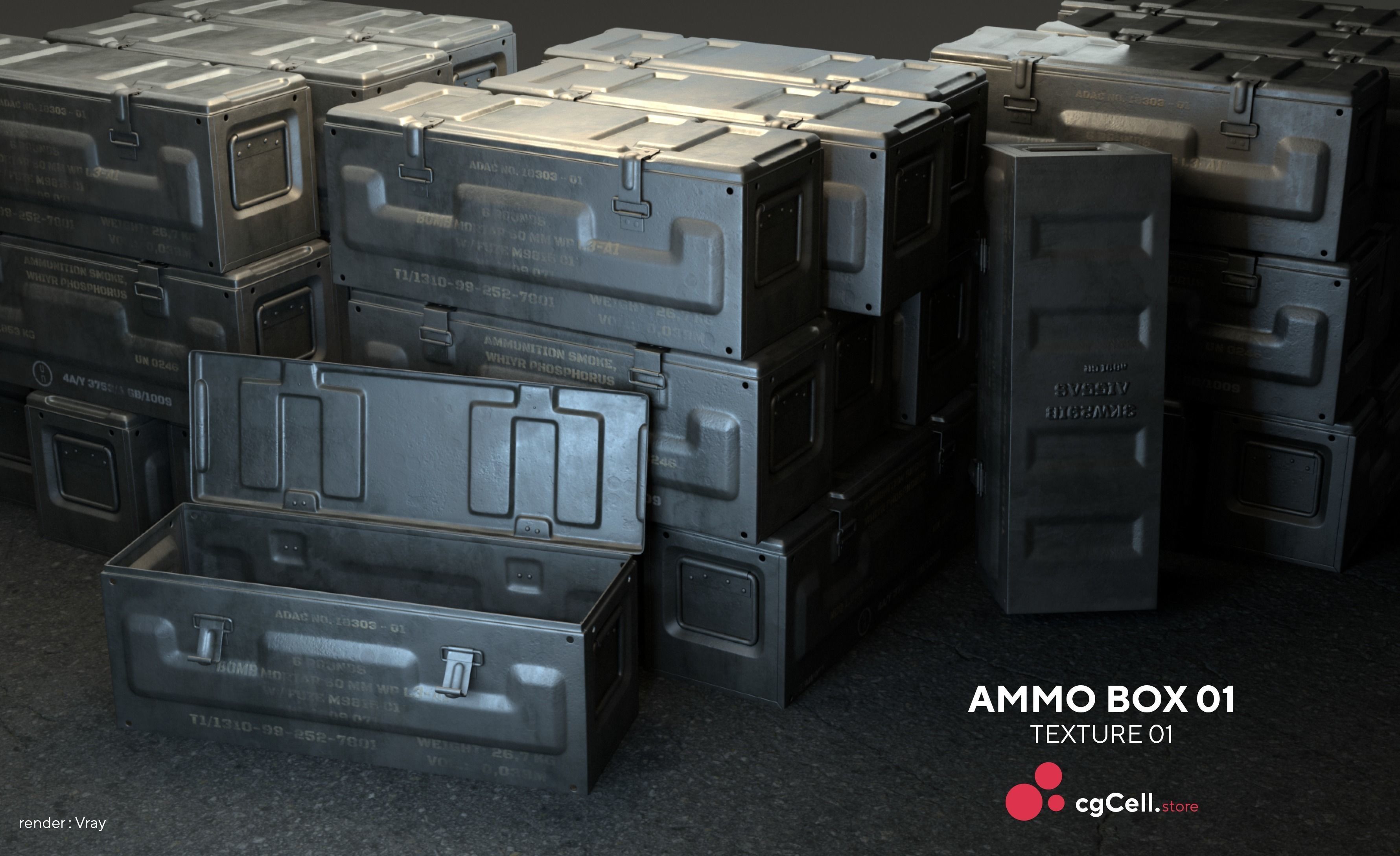 Army Ammo Box 3D model_13
