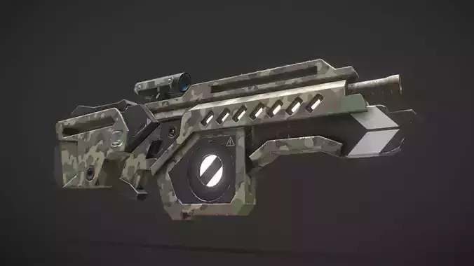 Sci Fi  gun Low-poly 3D model