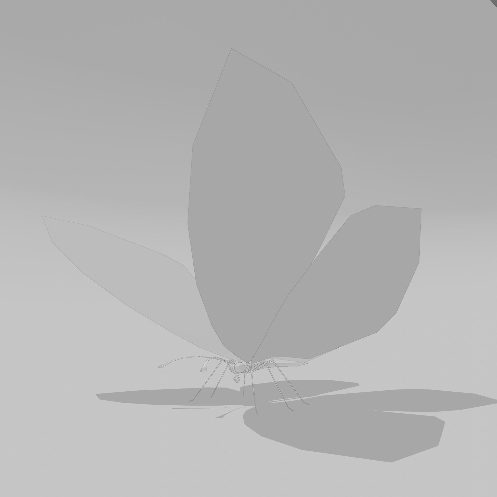 Butterfly rigged lowpoly Free low-poly 3D model_6