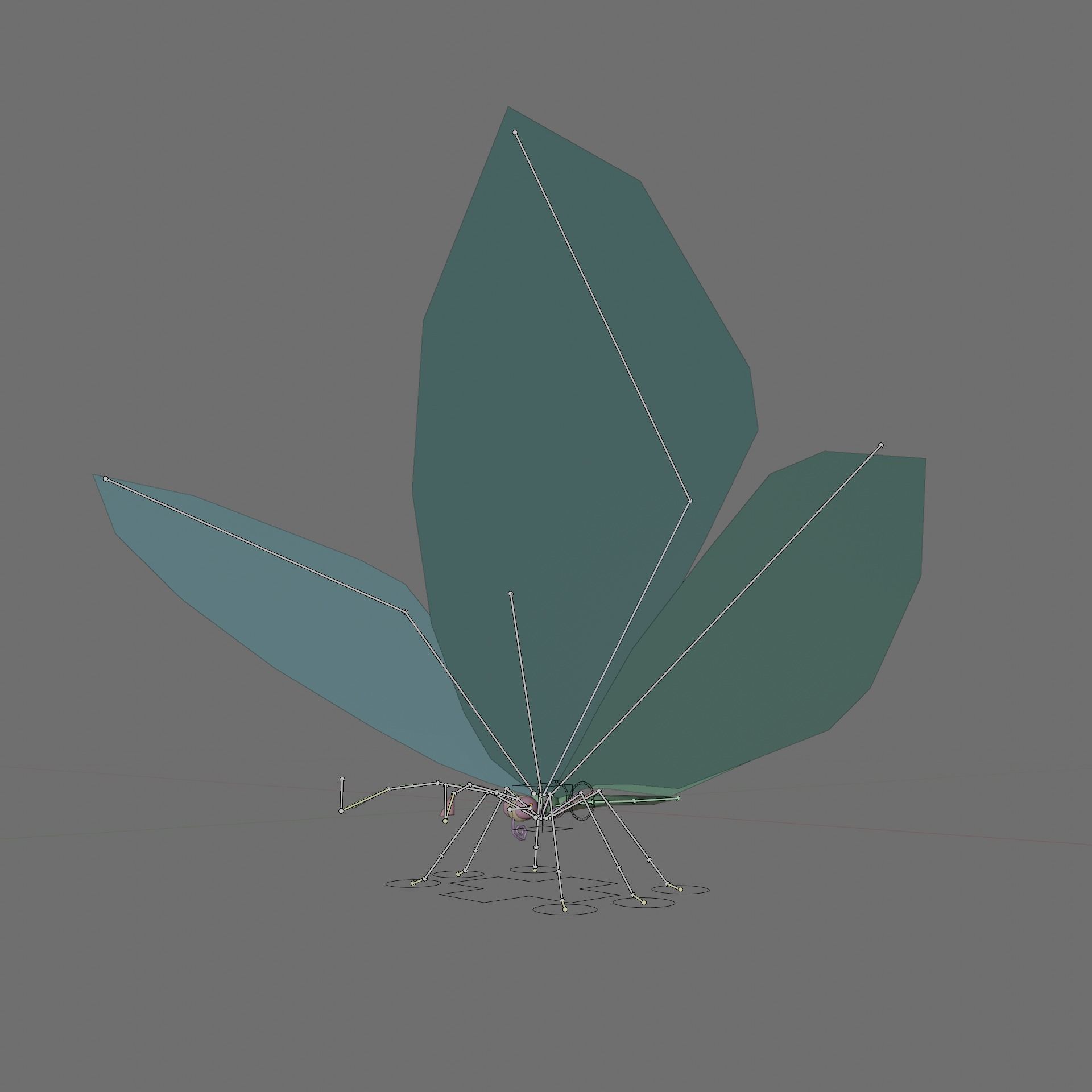 Butterfly rigged lowpoly Free low-poly 3D model_4