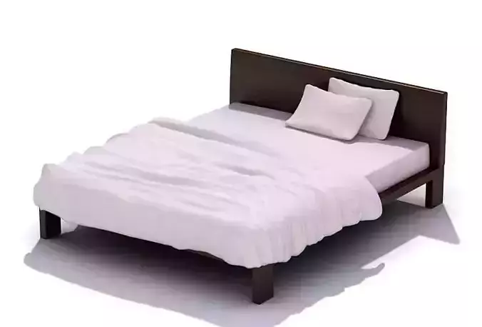 Simple Dark Wood Bed