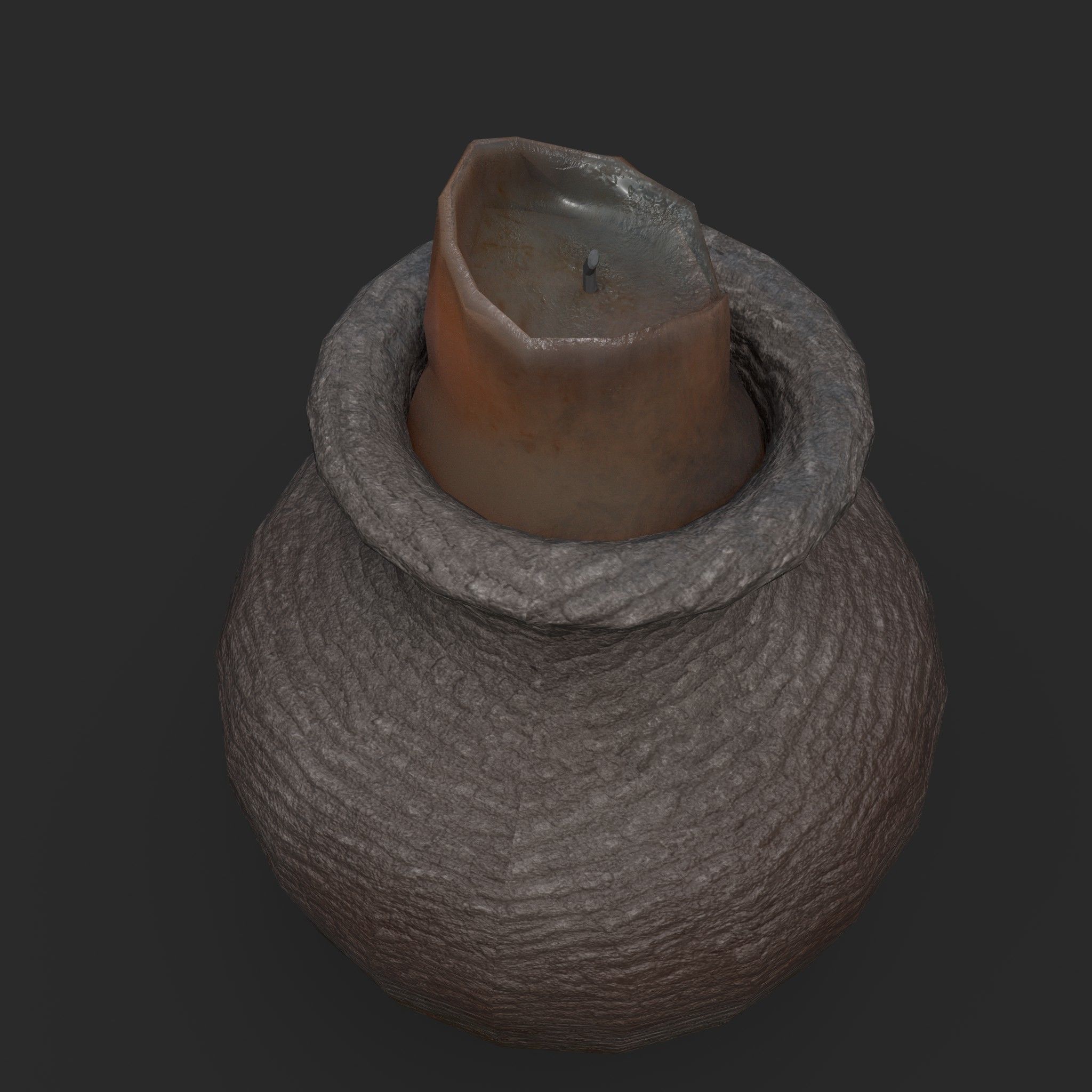 Candle Jar Low-poly 3D model_12