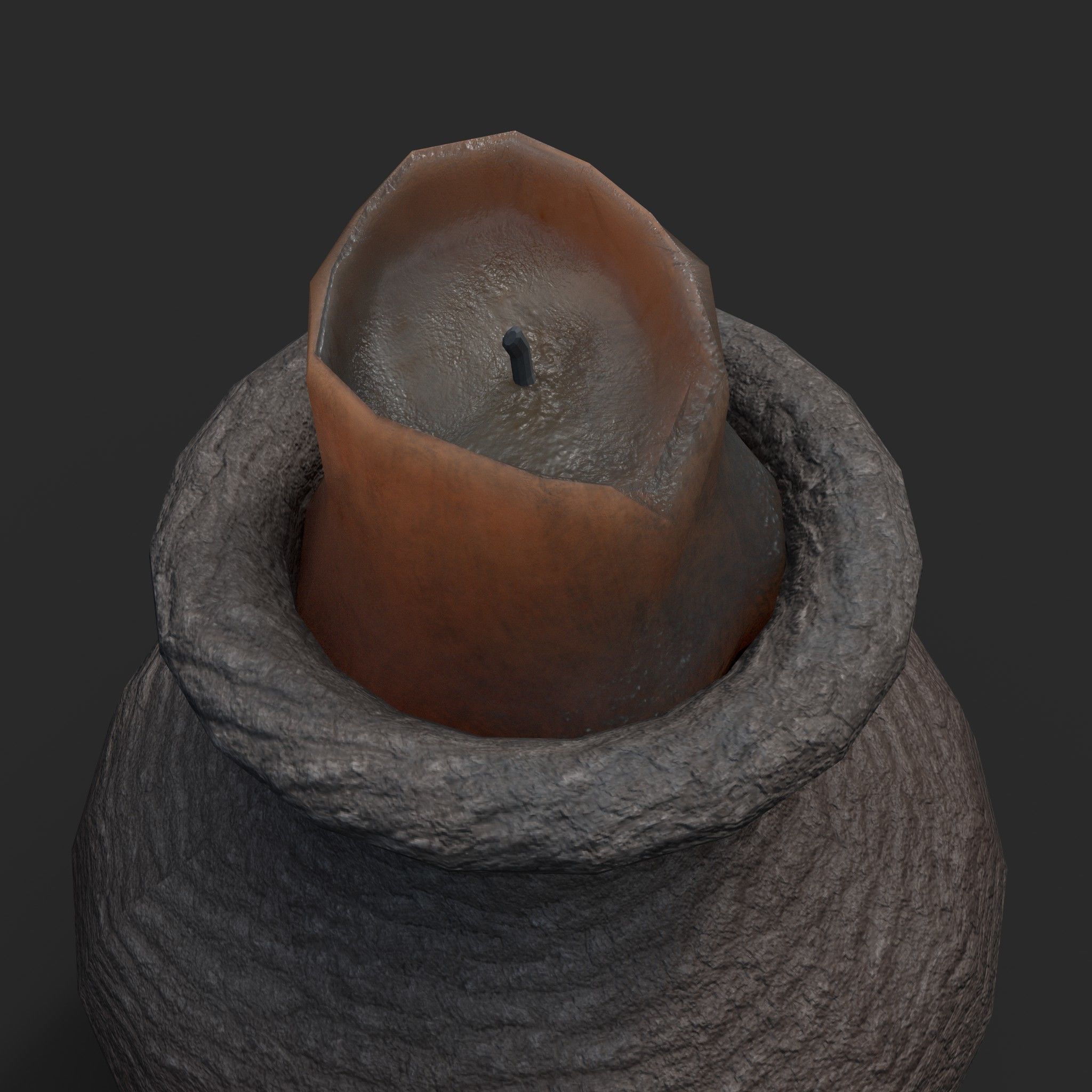 Candle Jar Low-poly 3D model_14