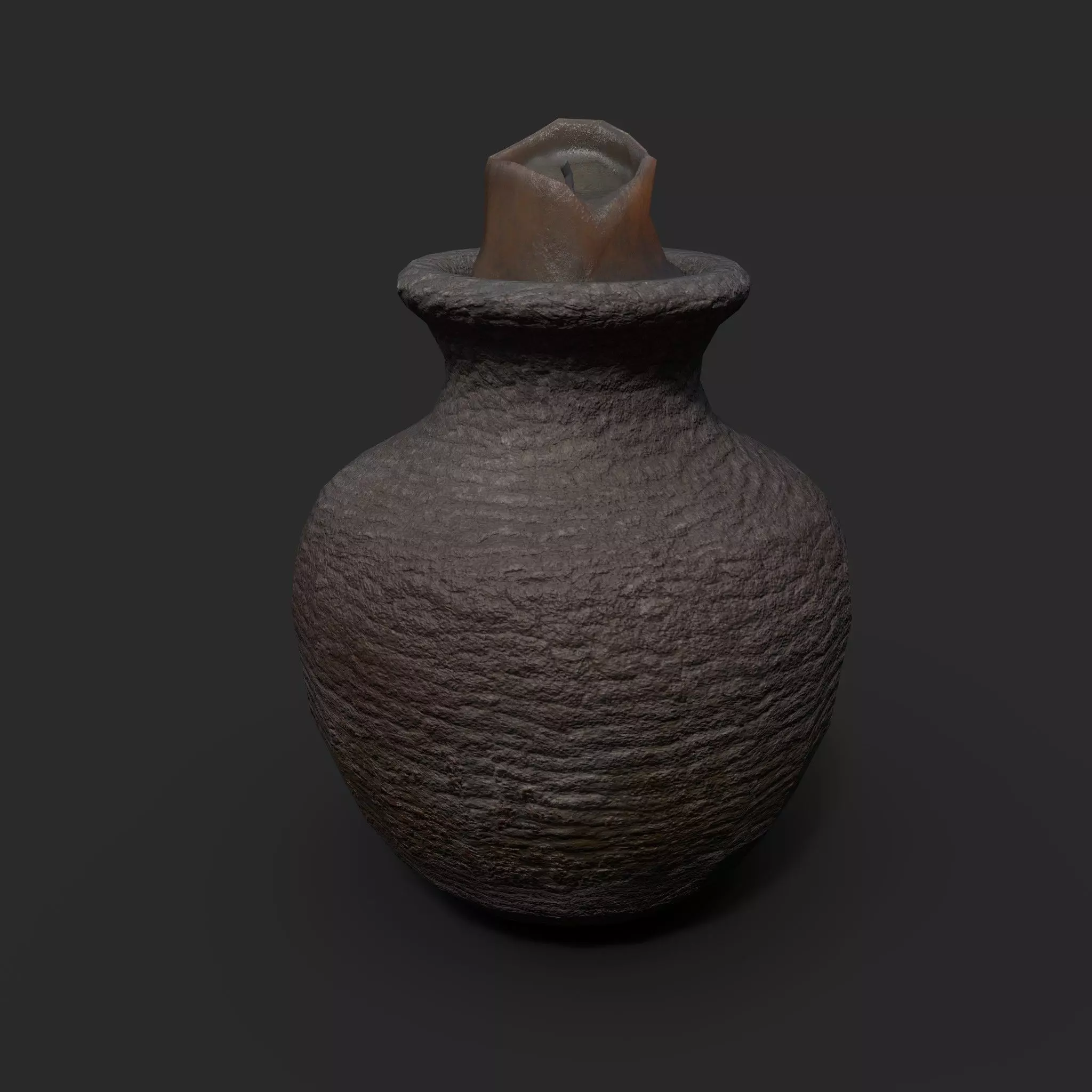 Candle Jar Low-poly 3D model_0