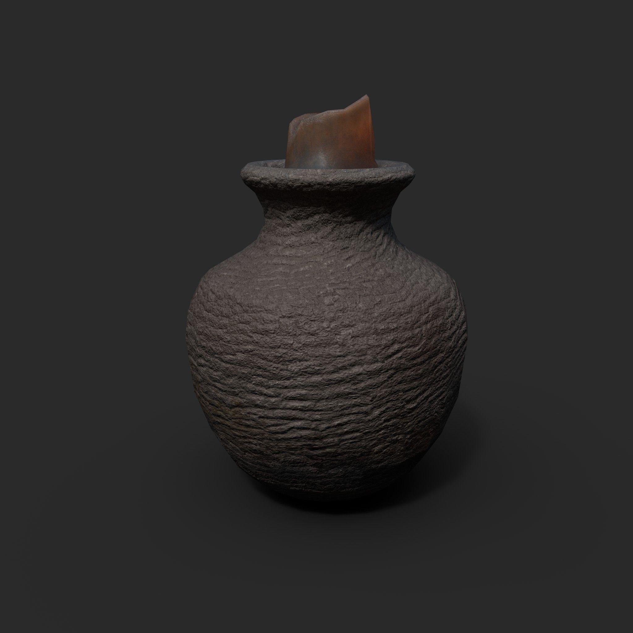 Candle Jar Low-poly 3D model_4