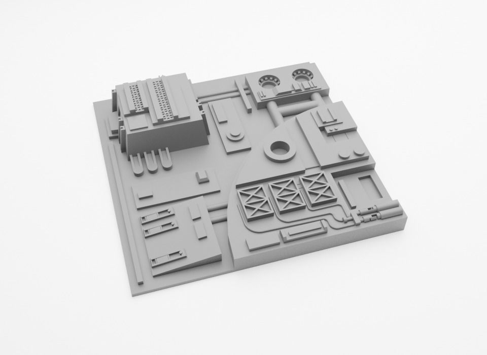 Death Star Tile   Type A Free 3D print model_5