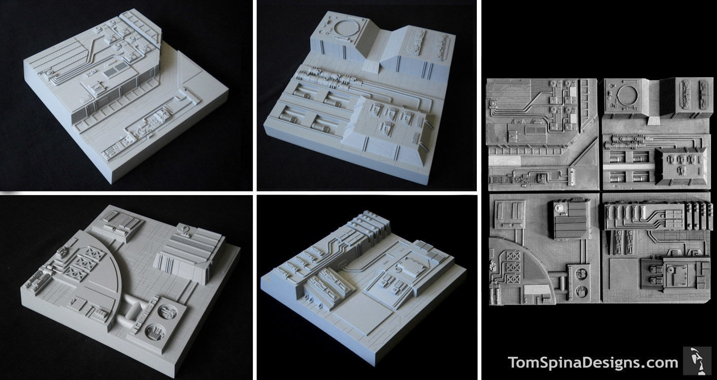 Death Star Tile   Type A Free 3D print model_12