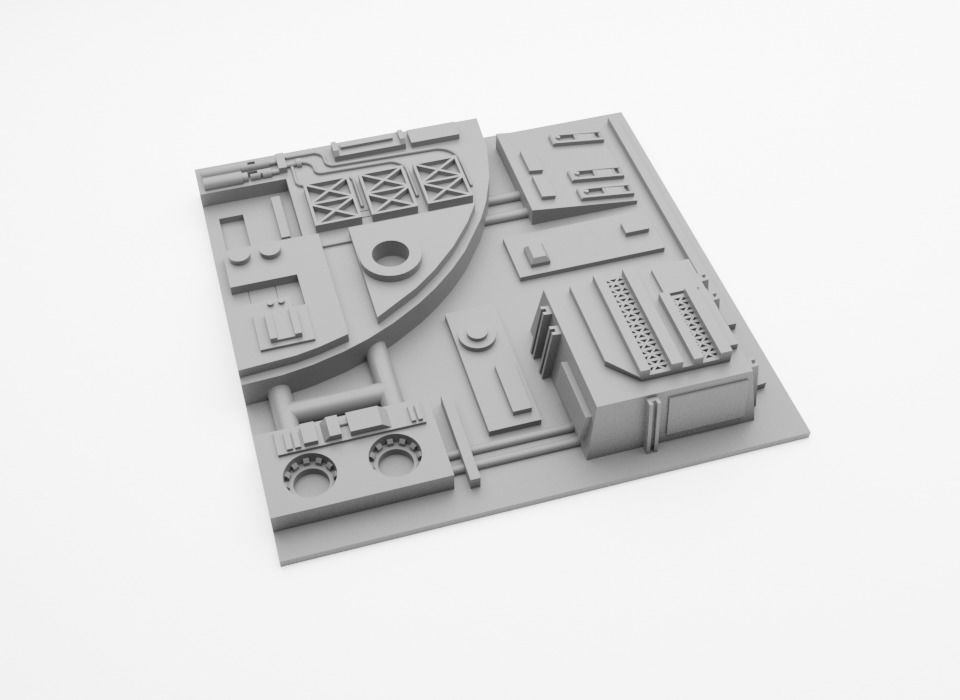 Death Star Tile   Type A Free 3D print model_7