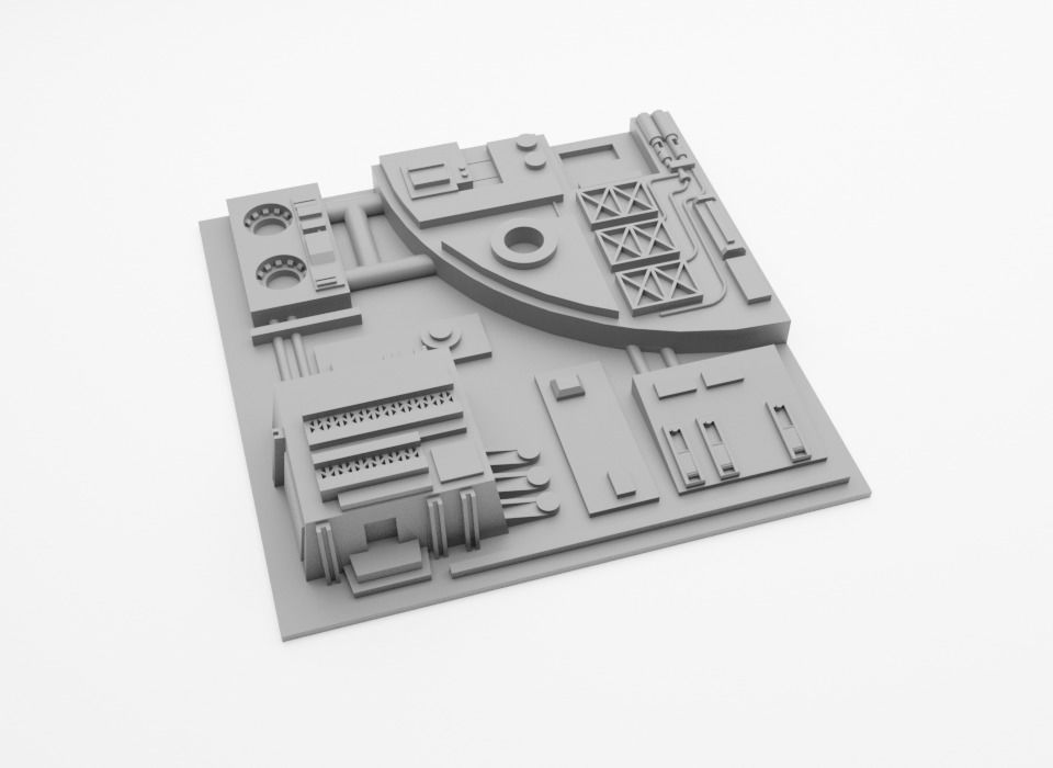 Death Star Tile   Type A Free 3D print model_6