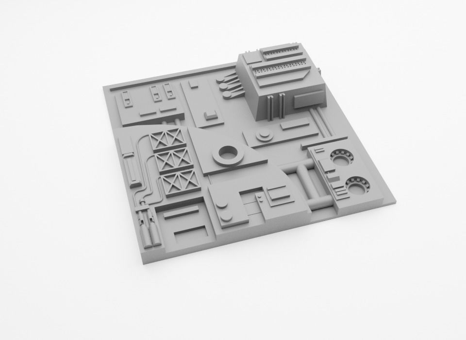 Death Star Tile   Type A Free 3D print model_4