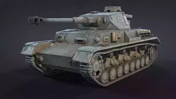 Pz Kpfw IV Tank Low-Poly Low-poly 3D model