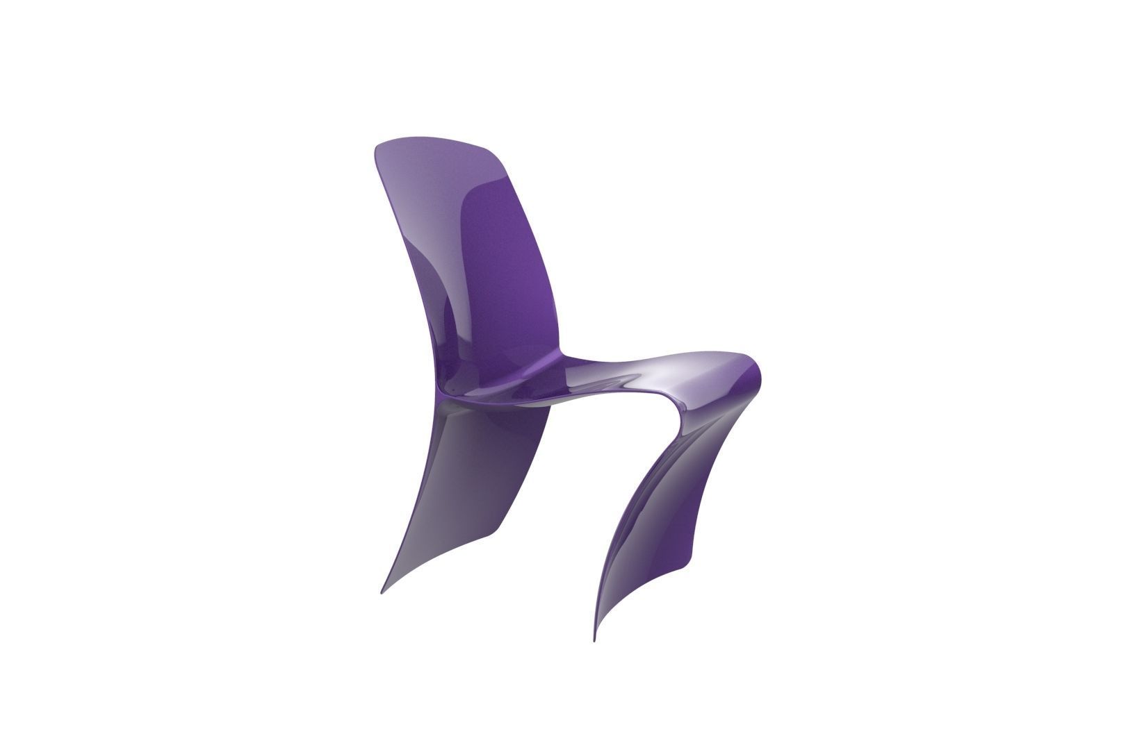 Plastic Chair concept 3D print model_3