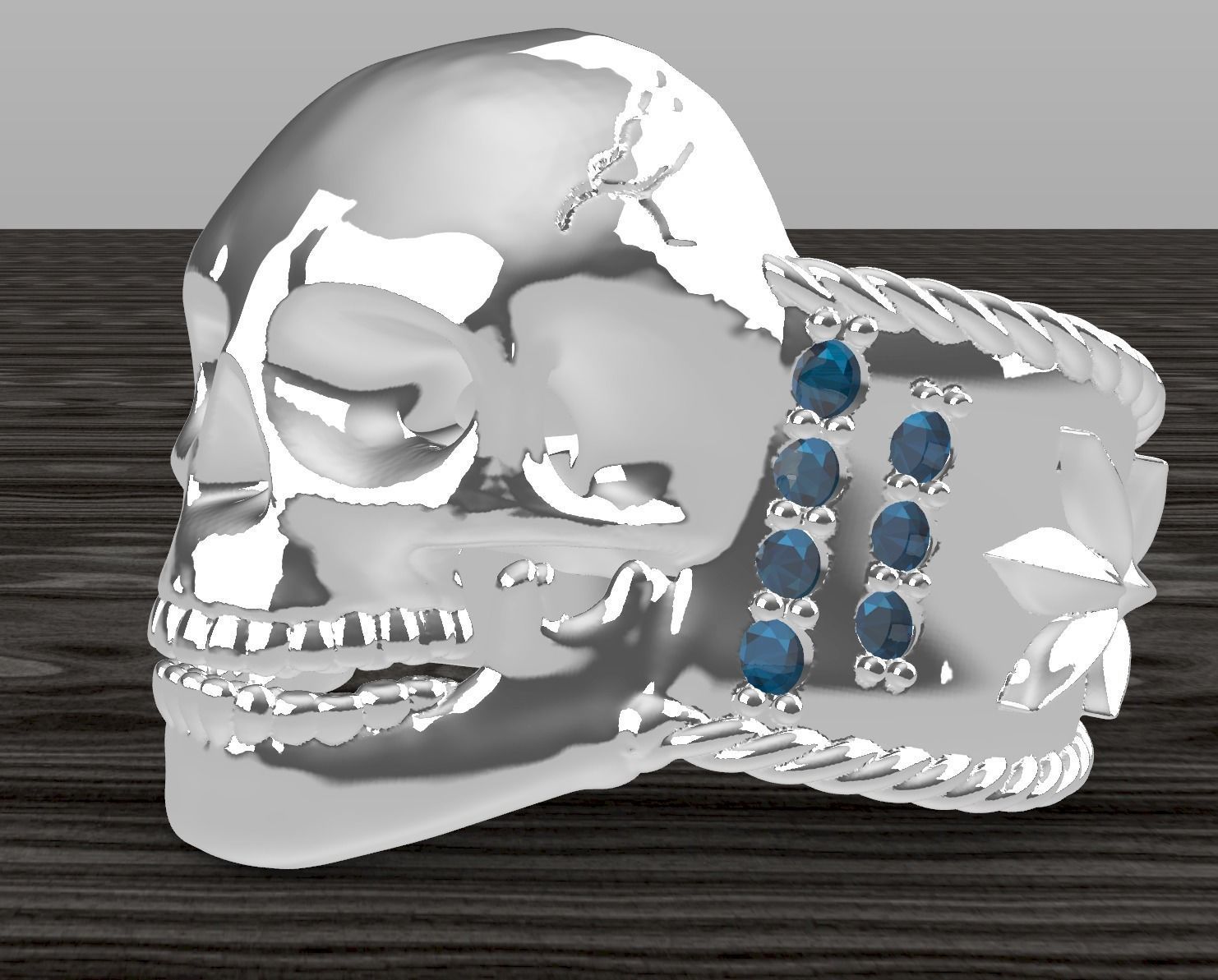 Skull Ring  stl for printing 3D print model_4