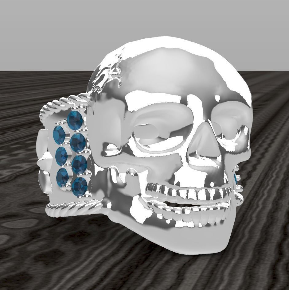 Skull Ring  stl for printing 3D print model_3