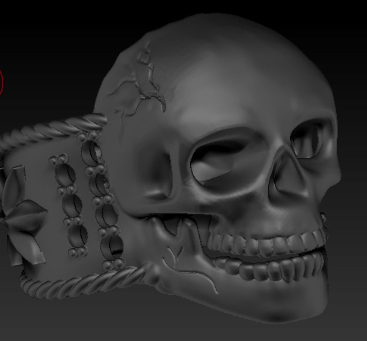 Skull Ring  stl for printing 3D print model_1