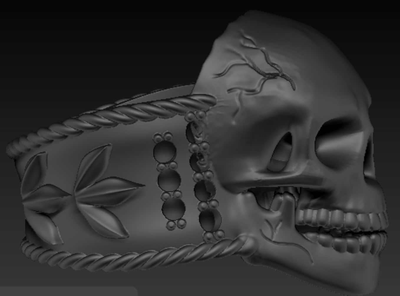 Skull Ring  stl for printing 3D print model_2