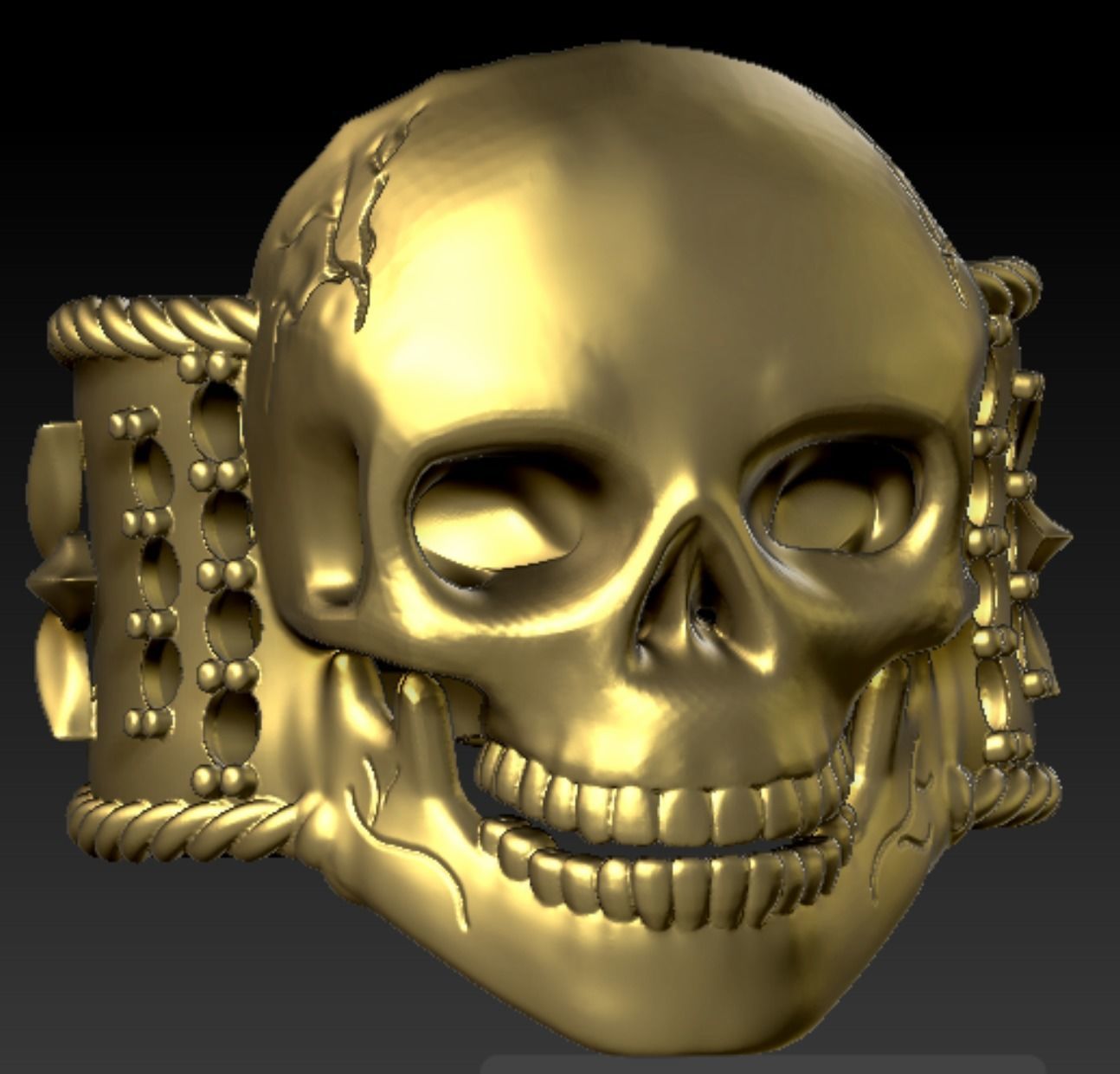 Skull Ring  stl for printing 3D print model_7