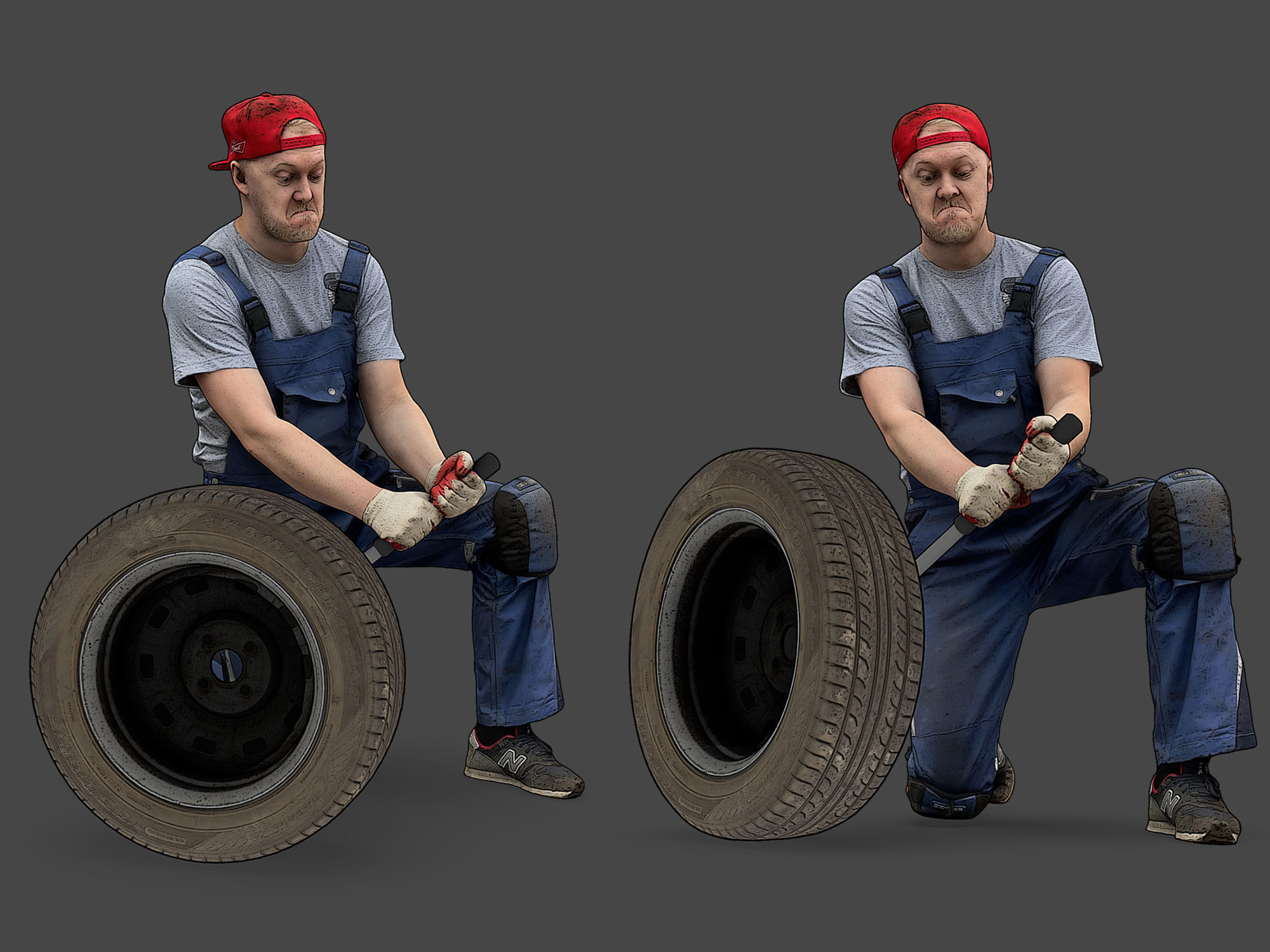 Stylized Car Mechanic Character 3D model_7