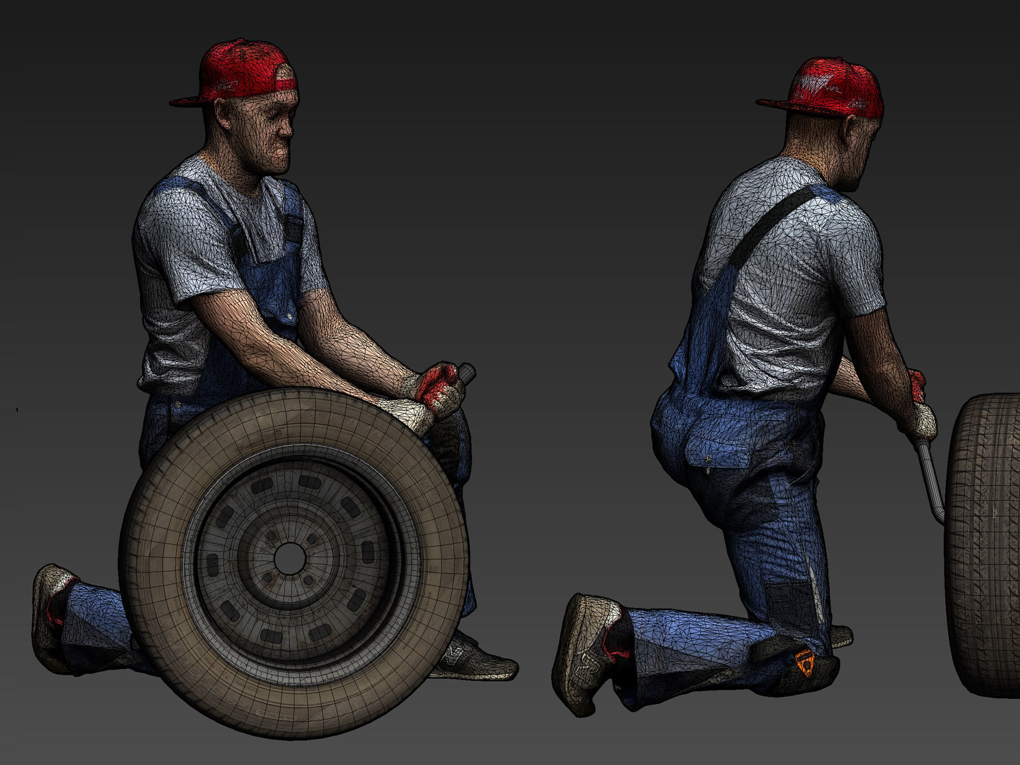 Stylized Car Mechanic Character 3D model_10