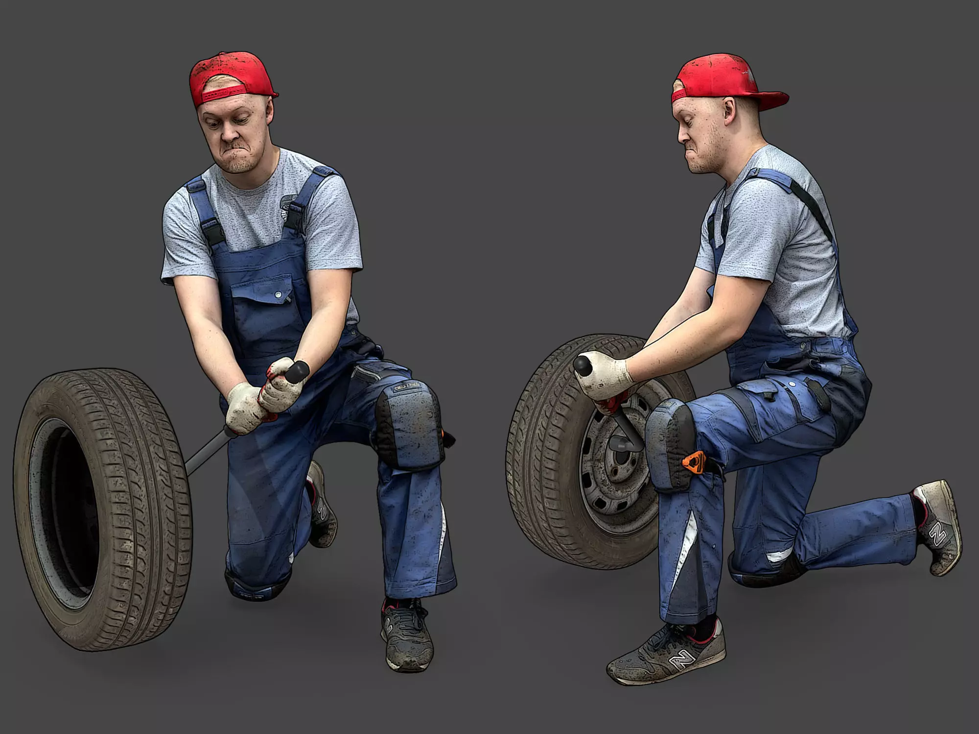 Stylized Car Mechanic Character 3D model_0