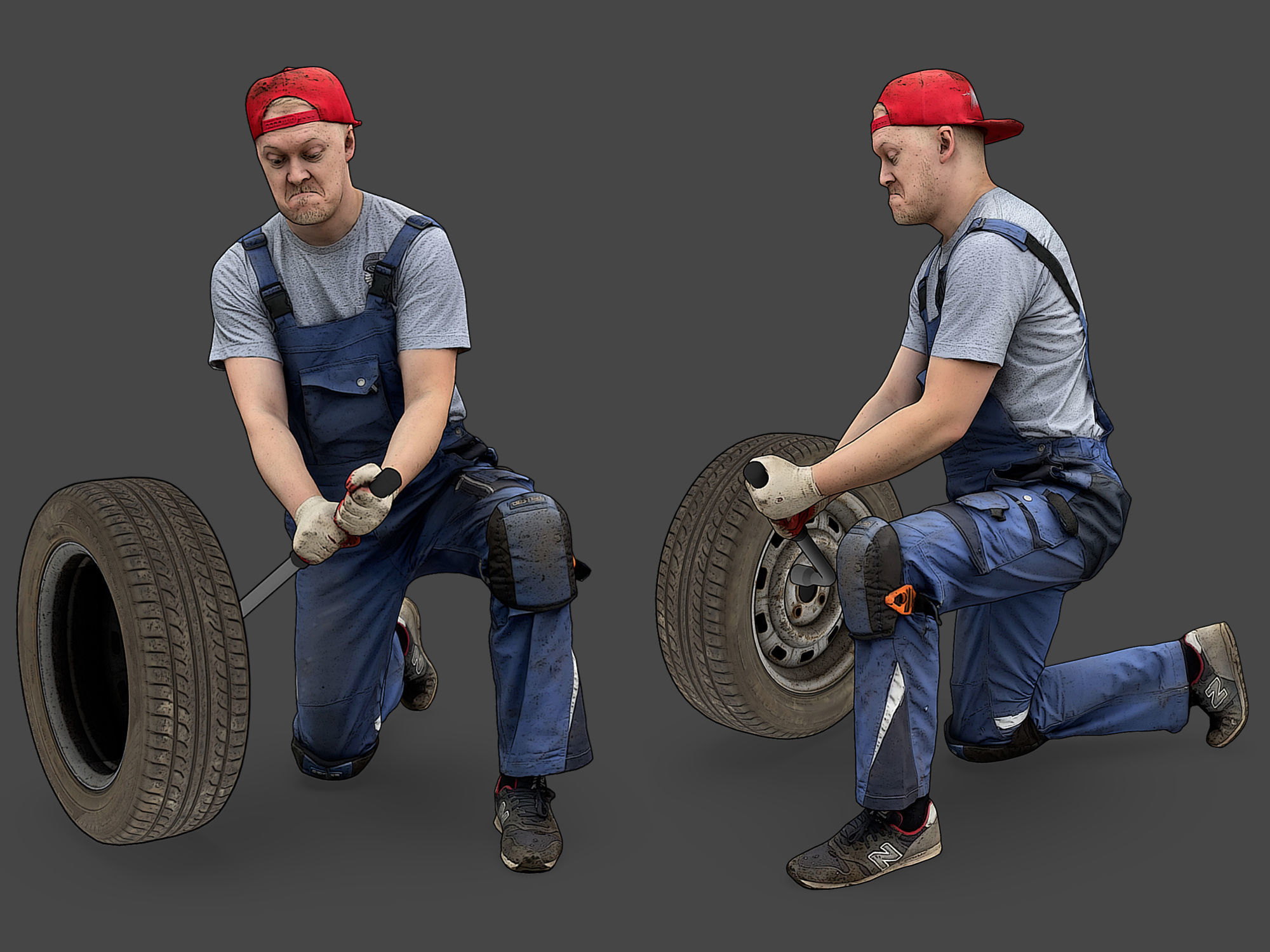 Stylized Car Mechanic Character 3D model_1