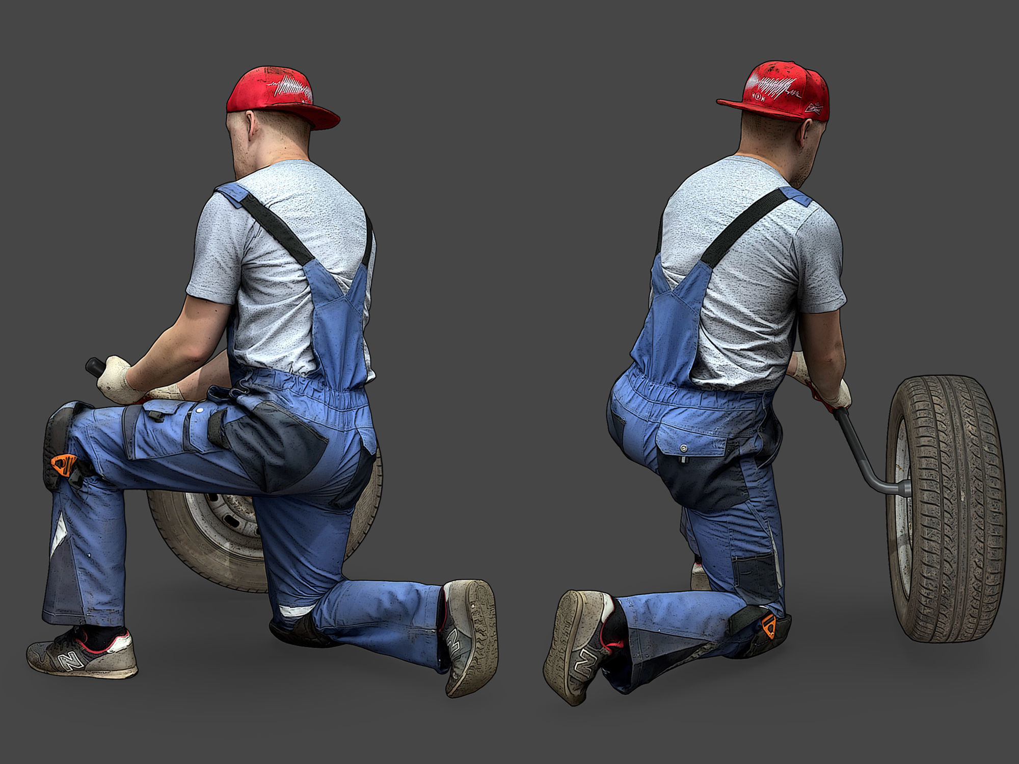 Stylized Car Mechanic Character 3D model_3