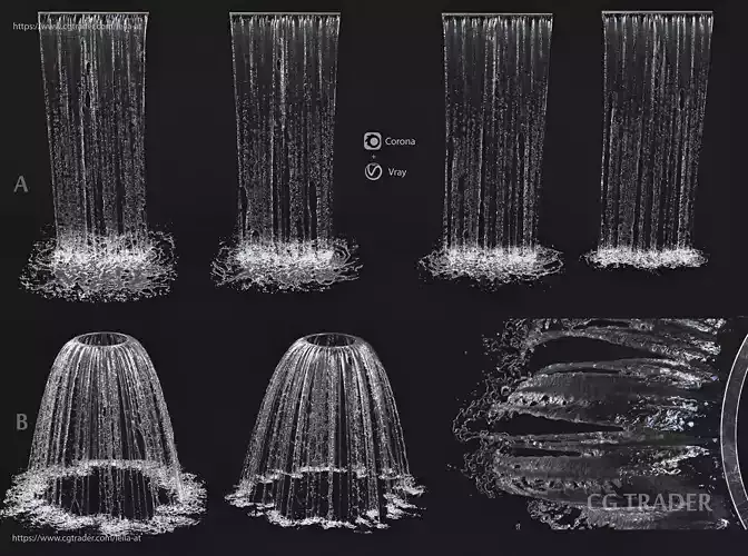 Wall Fountains cascade  3D model