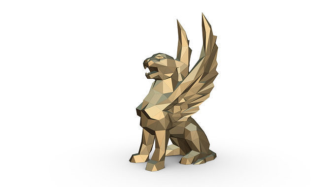 griffin figurine low poly 3D print model