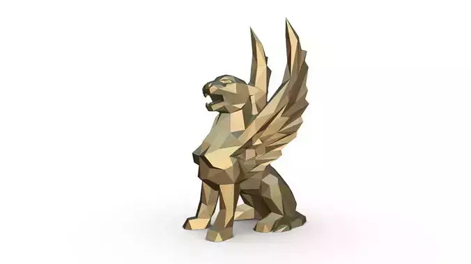 griffin figurine low poly