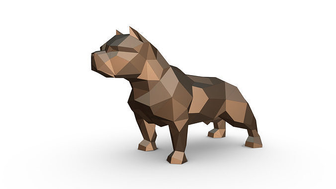 American Bully low poly 3D print model