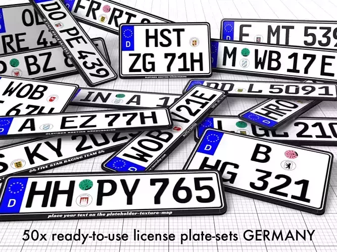 car license plates -ready-to-use- GERMANY