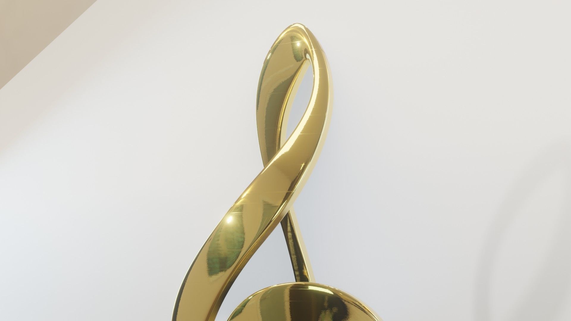 Art Decoration - Treble Clef - Musical Prize Low-poly 3D model_6