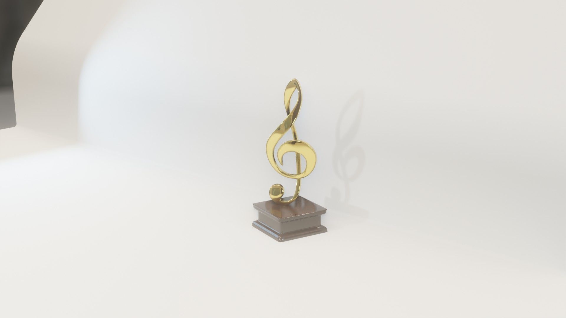 Art Decoration - Treble Clef - Musical Prize Low-poly 3D model_8