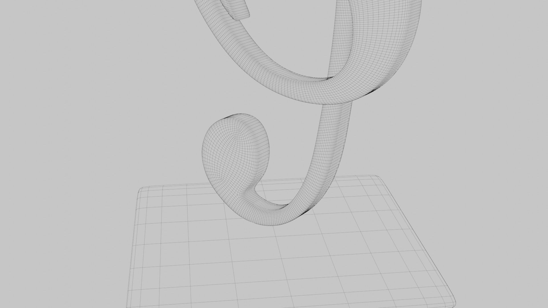 Art Decoration - Treble Clef - Musical Prize Low-poly 3D model_11