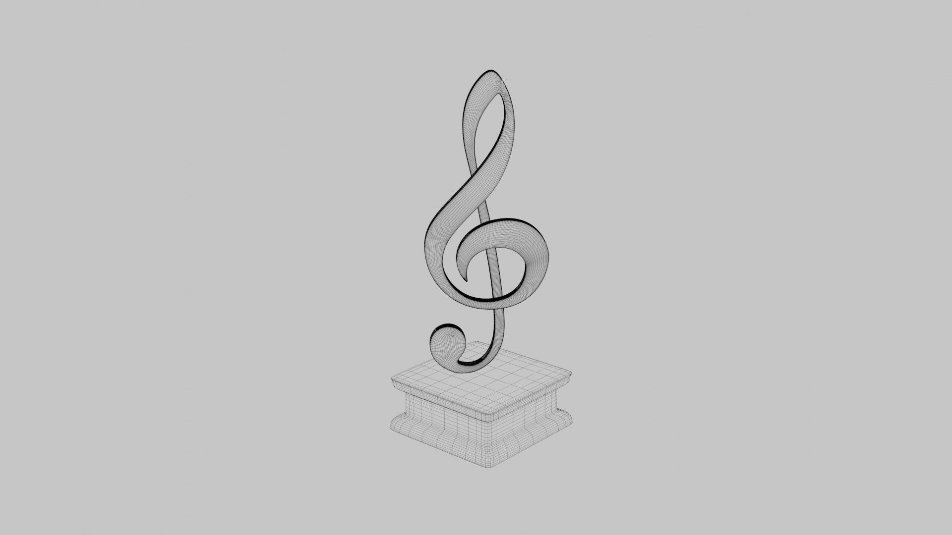 Art Decoration - Treble Clef - Musical Prize Low-poly 3D model_10