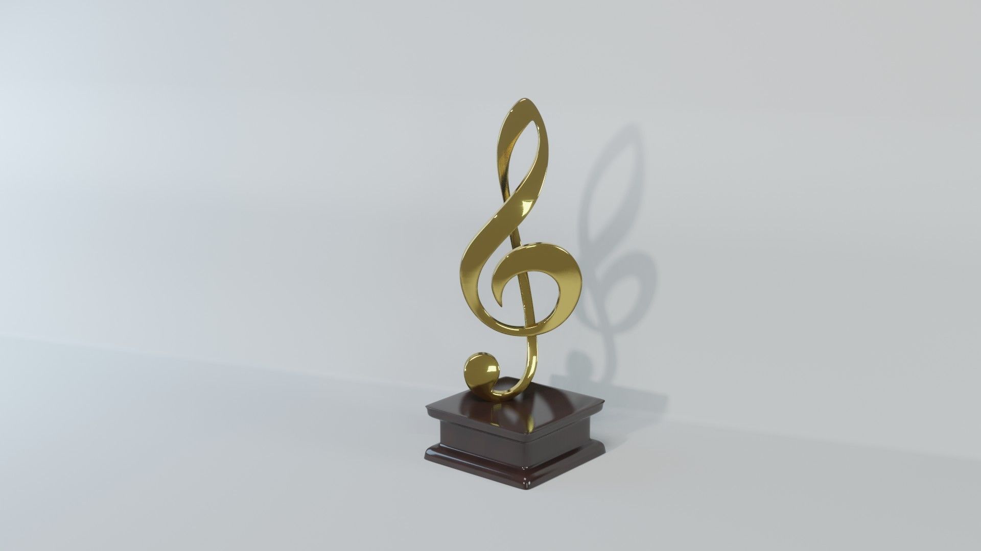 Art Decoration - Treble Clef - Musical Prize Low-poly 3D model_1