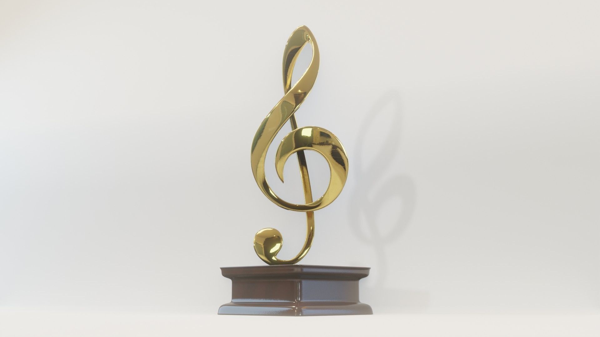 Art Decoration - Treble Clef - Musical Prize Low-poly 3D model_5